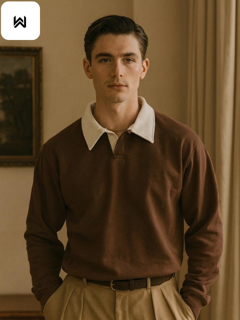 Old Money Collor Style Sweatshirt